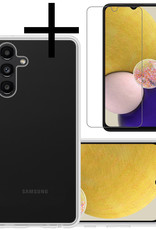 NoXx Hoes Geschikt voor Samsung A13 5G Hoesje Cover Siliconen Back Case Hoes Met Screenprotector - Transparant