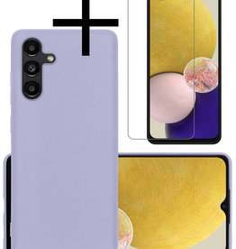 NoXx NoXx Samsung Galaxy A13 5G Hoesje Siliconen Met Screenprotector - Lila