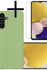 NoXx Hoes Geschikt voor Samsung A13 5G Hoesje Cover Siliconen Back Case Hoes Met Screenprotector - Groen