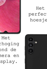 BASEY. Hoes Geschikt voor Samsung A13 5G Hoesje Siliconen Back Cover Case Met 2x Screenprotector - Hoesje Geschikt voor Samsung Galaxy A13 5G Hoes Cover Hoesje - Zwart