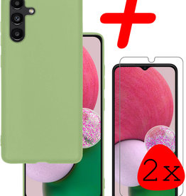 BASEY. BASEY. Samsung Galaxy A13 5G Hoesje Siliconen Met 2x Screenprotector - Groen