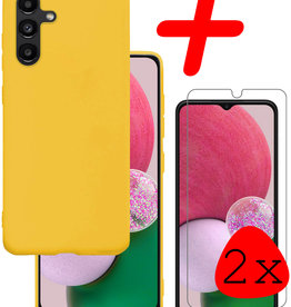 BASEY. BASEY. Samsung Galaxy A13 5G Hoesje Siliconen Met 2x Screenprotector - Geel