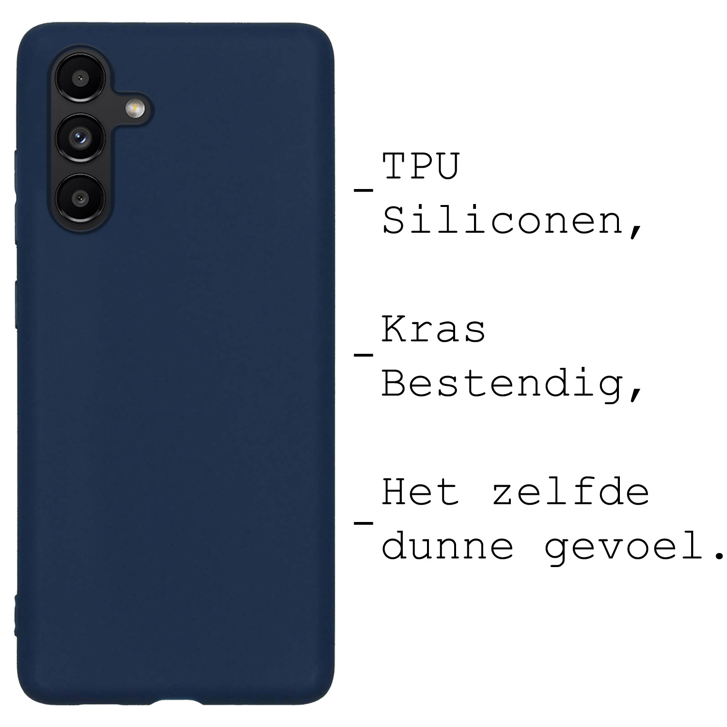BASEY. Hoes Geschikt voor Samsung A13 5G Hoesje Siliconen Back Cover Case Met 2x Screenprotector - Hoesje Geschikt voor Samsung Galaxy A13 5G Hoes Cover Hoesje - Donkerblauw