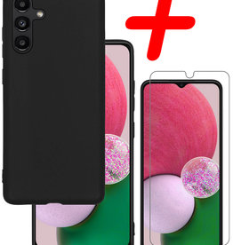 BASEY. BASEY. Samsung Galaxy A13 5G Hoesje Siliconen Met Screenprotector - Zwart