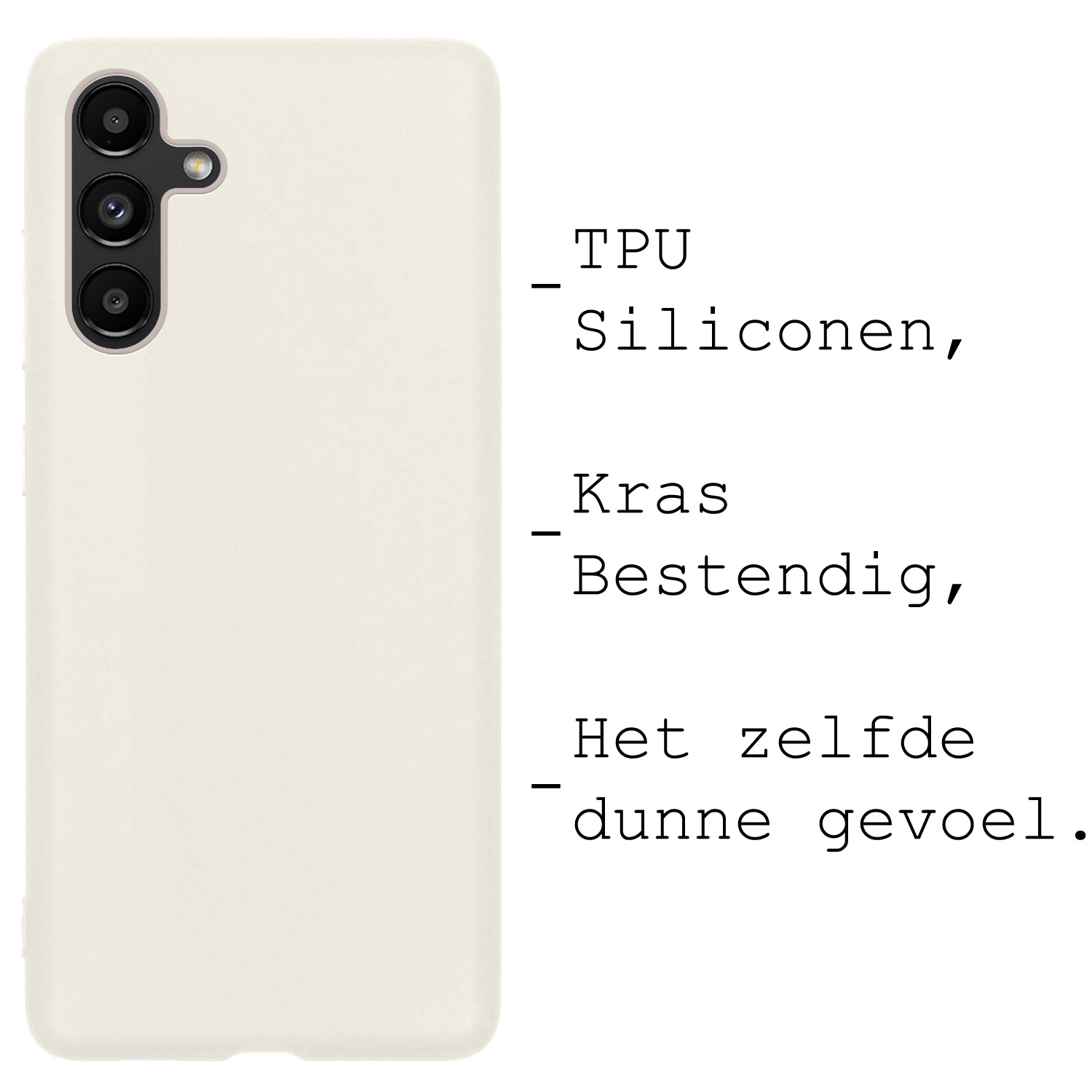 BASEY. Hoes Geschikt voor Samsung A13 5G Hoesje Siliconen Back Cover Case Met Screenprotector - Hoesje Geschikt voor Samsung Galaxy A13 5G Hoes Cover Hoesje - Wit