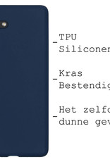 BASEY. Hoes Geschikt voor Samsung A13 5G Hoesje Siliconen Back Cover Case Met Screenprotector - Hoesje Geschikt voor Samsung Galaxy A13 5G Hoes Cover Hoesje - Donkerblauw