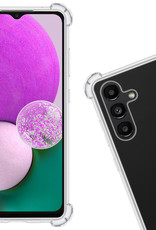 Nomfy Hoesje Geschikt voor Samsung A13 5G Hoesje Shock Proof Cover Case Shockproof Met 2x Screenprotector - Hoes Geschikt voor Samsung Galaxy A13 5G Hoes Siliconen Back Case - Transparant