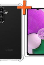 Nomfy Hoesje Geschikt voor Samsung A13 5G Hoesje Shock Proof Cover Case Shockproof Met Screenprotector - Hoes Geschikt voor Samsung Galaxy A13 5G Hoes Siliconen Back Case - Transparant