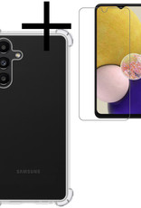 NoXx Hoes Geschikt voor Samsung A13 5G Hoesje Siliconen Cover Shock Proof Back Case Shockproof Hoes Met Screenprotector - Transparant