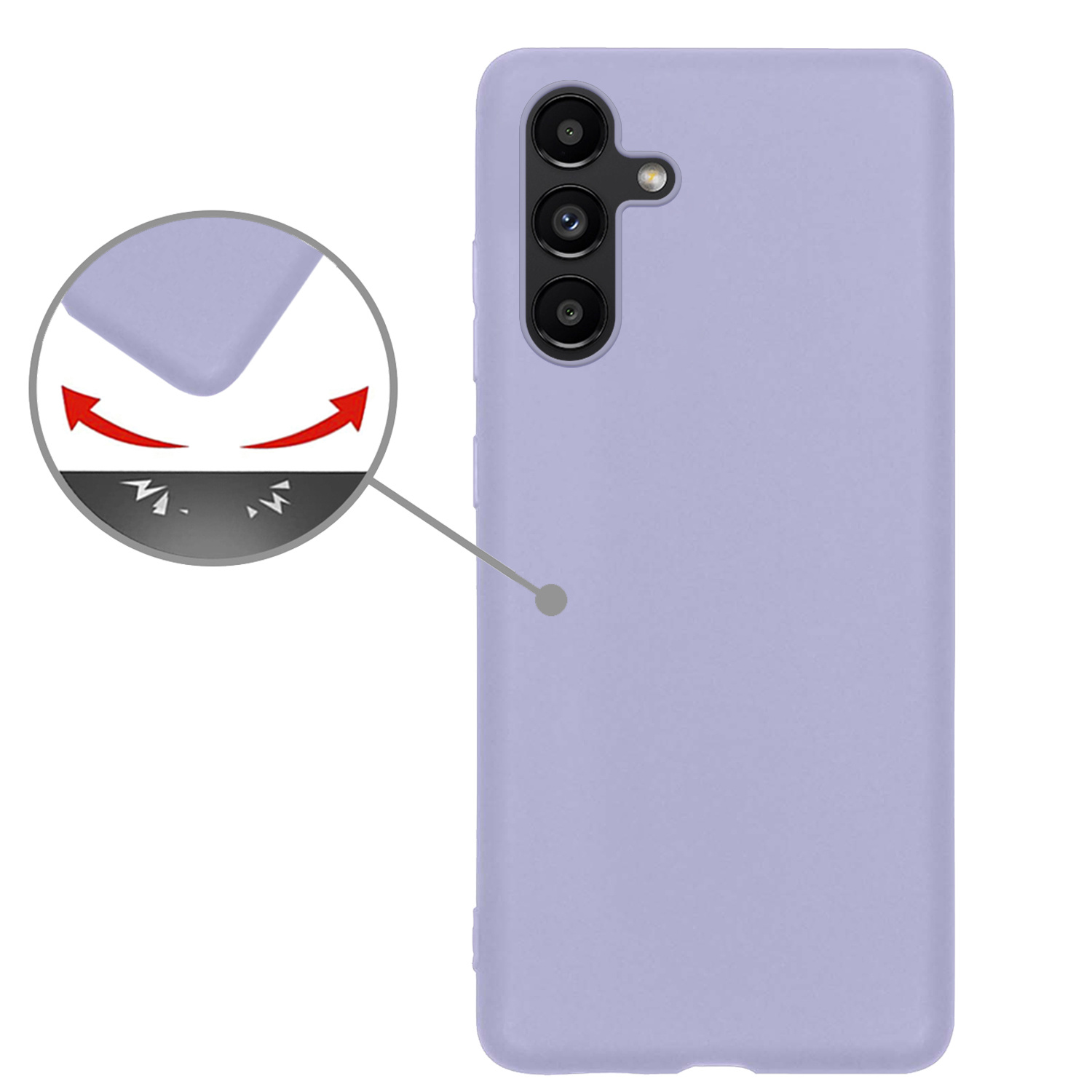 Nomfy Hoesje Geschikt voor Samsung A13 5G Hoesje Siliconen Cover Case - Hoes Geschikt voor Samsung Galaxy A13 5G Hoes Back Case - 2-PACK - Lila