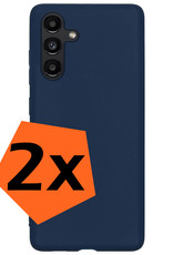 Nomfy Hoesje Geschikt voor Samsung A13 5G Hoesje Siliconen Cover Case - Hoes Geschikt voor Samsung Galaxy A13 5G Hoes Back Case - 2-PACK - Donkerblauw