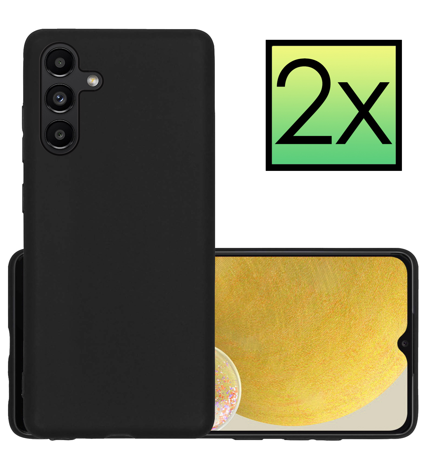 NoXx Hoes Geschikt voor Samsung A13 5G Hoesje Cover Siliconen Back Case Hoes - Zwart - 2x