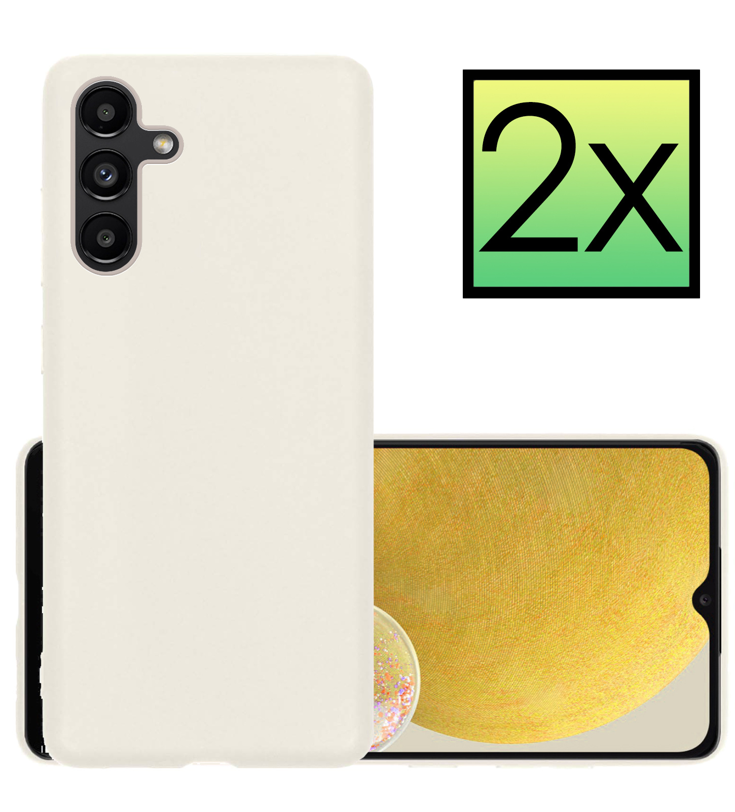 NoXx Samsung Galaxy A13 5G Hoesje Back Cover Siliconen Case Hoes - Wit - 2x
