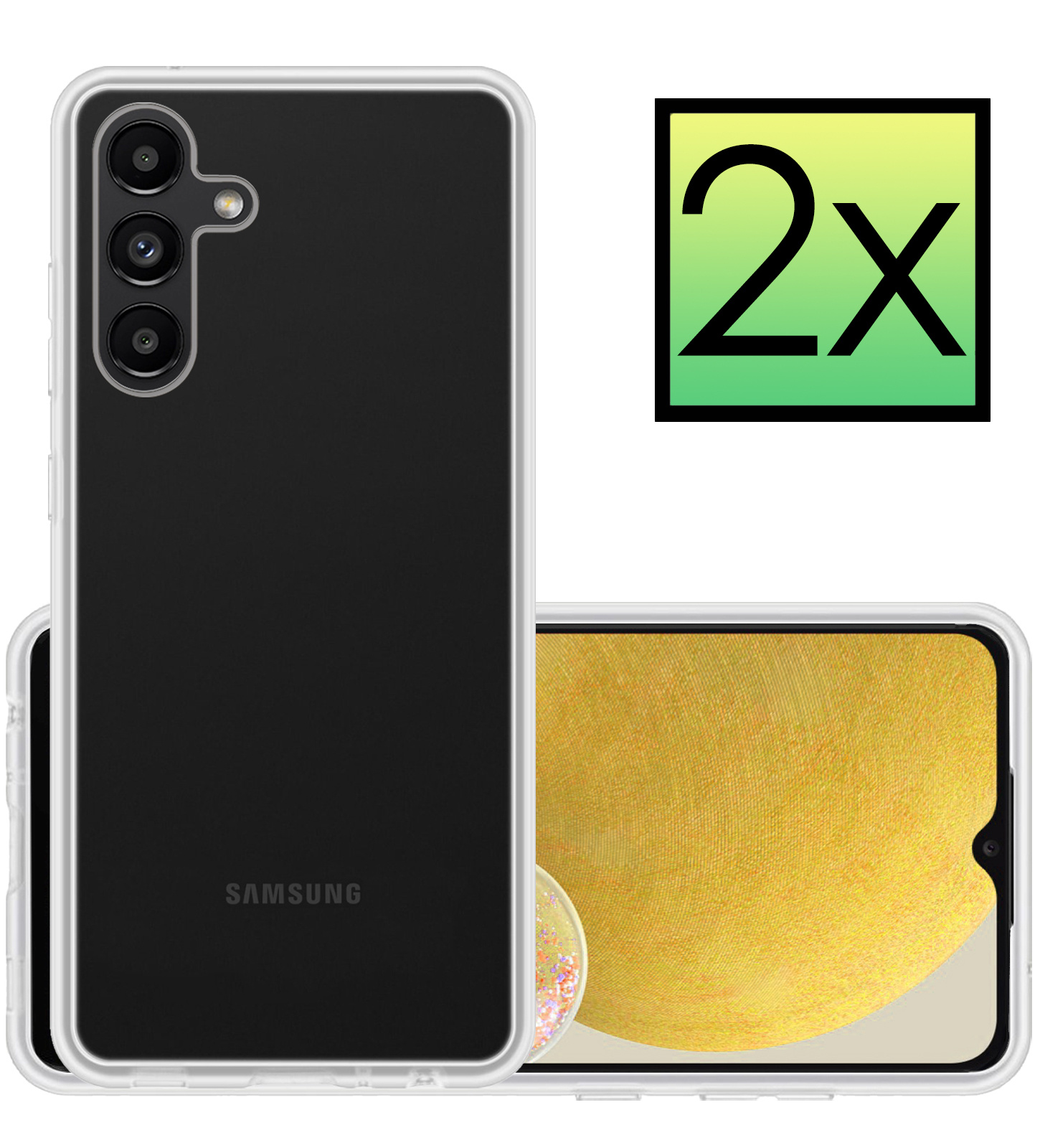 NoXx Hoes Geschikt voor Samsung A13 5G Hoesje Cover Siliconen Back Case Hoes - Transparant - 2x