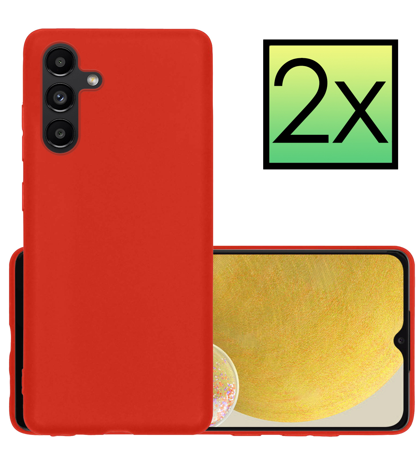 NoXx Samsung Galaxy A13 5G Hoesje Back Cover Siliconen Case Hoes - Rood - 2x