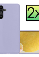 NoXx Hoes Geschikt voor Samsung A13 5G Hoesje Cover Siliconen Back Case Hoes - Lila - 2x