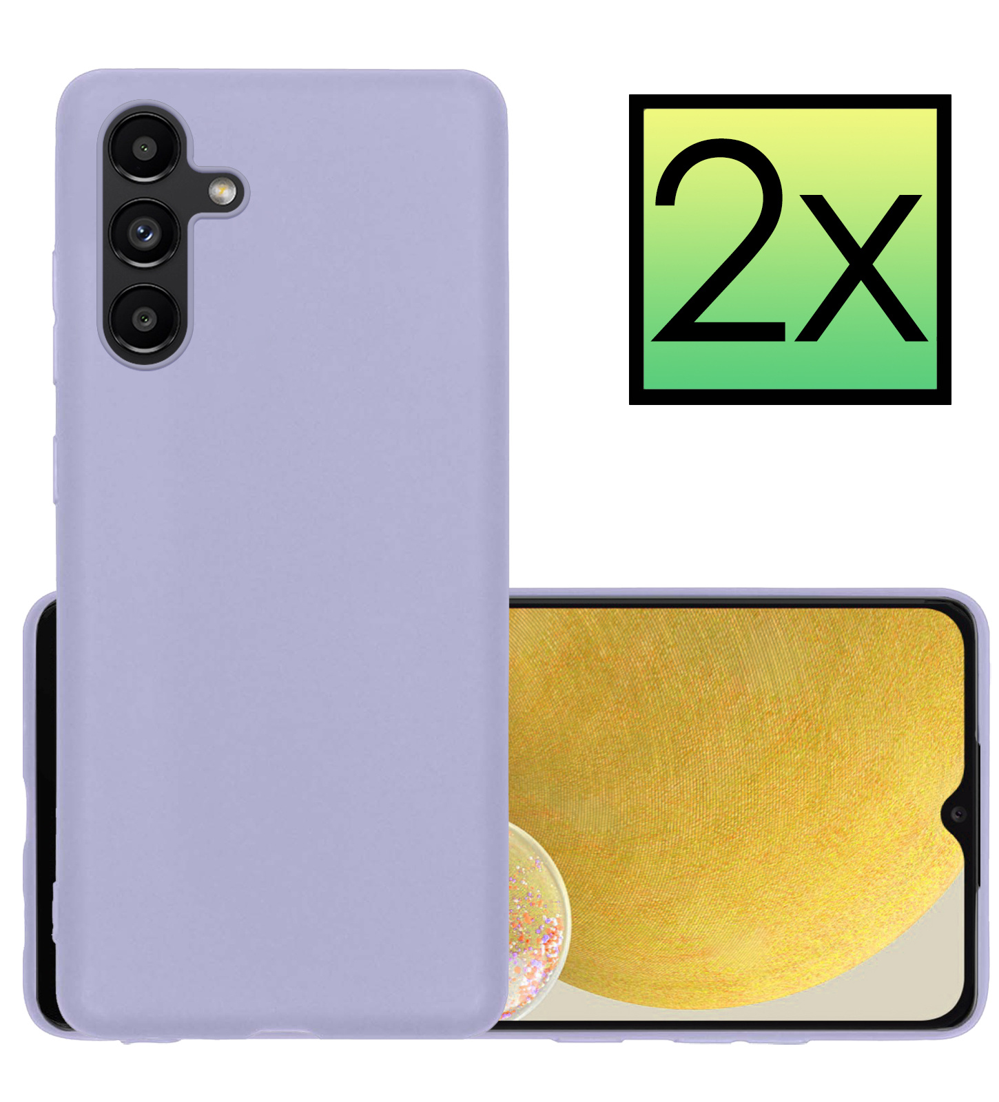 NoXx Hoes Geschikt voor Samsung A13 5G Hoesje Cover Siliconen Back Case Hoes - Lila - 2x