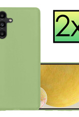 NoXx Hoes Geschikt voor Samsung A13 5G Hoesje Cover Siliconen Back Case Hoes - Groen - 2x