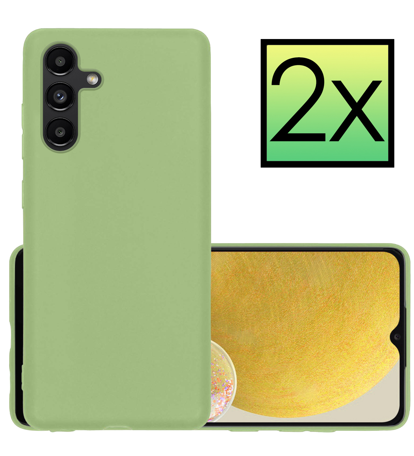 NoXx Hoes Geschikt voor Samsung A13 5G Hoesje Cover Siliconen Back Case Hoes - Groen - 2x