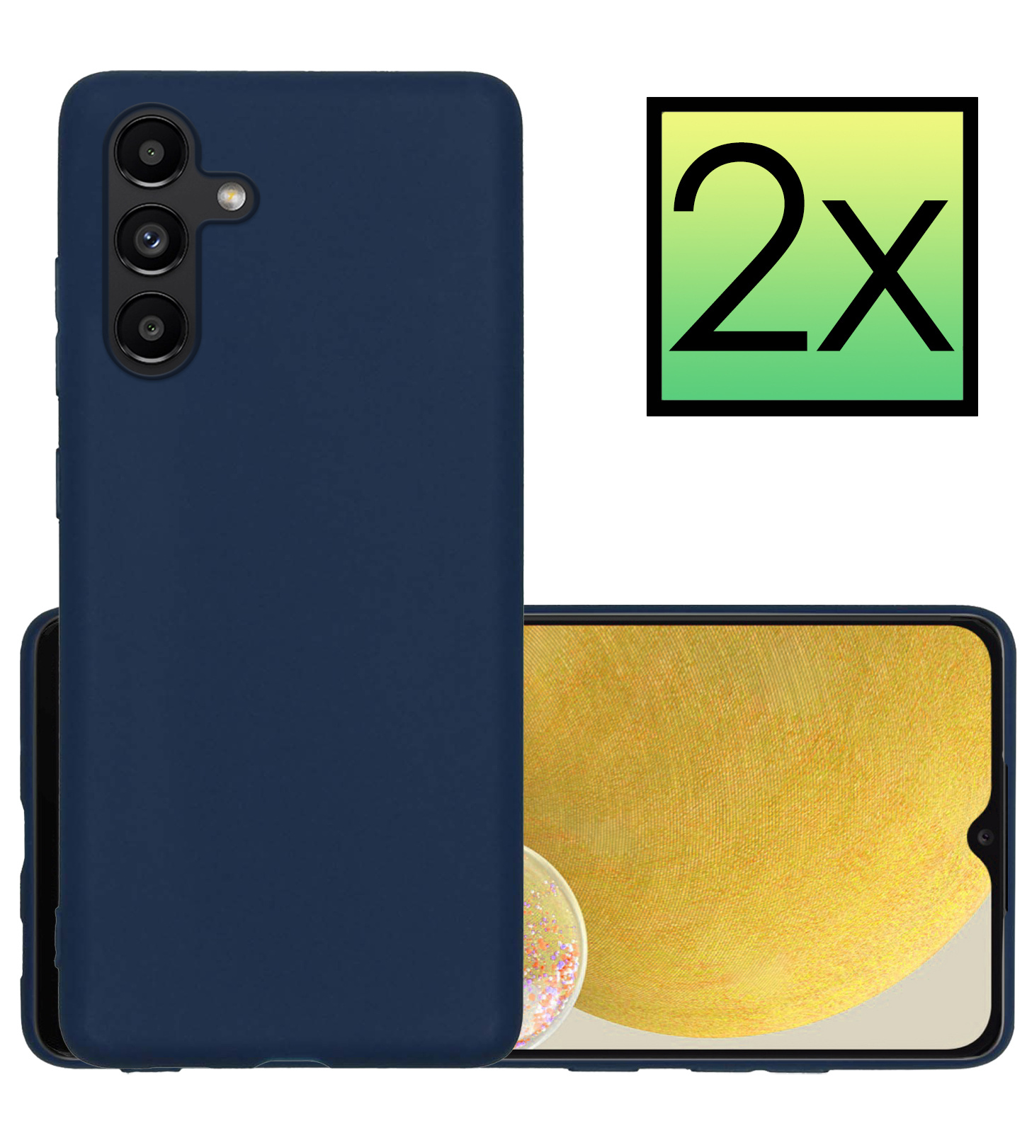 NoXx Hoes Geschikt voor Samsung A13 5G Hoesje Cover Siliconen Back Case Hoes - Donkerblauw - 2x