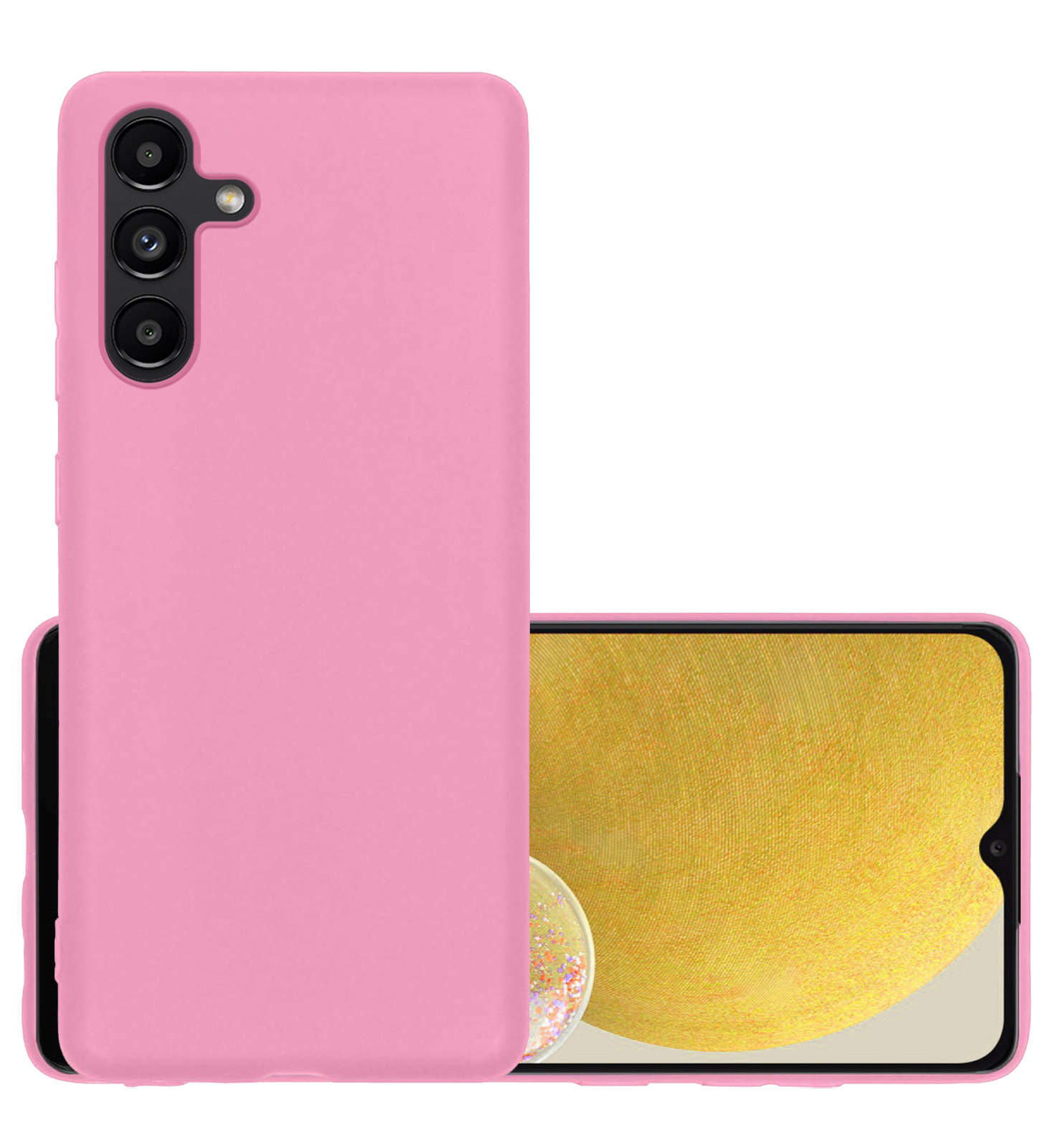NoXx Samsung Galaxy A13 5G Hoesje Back Cover Siliconen Case Hoes - Licht Roze