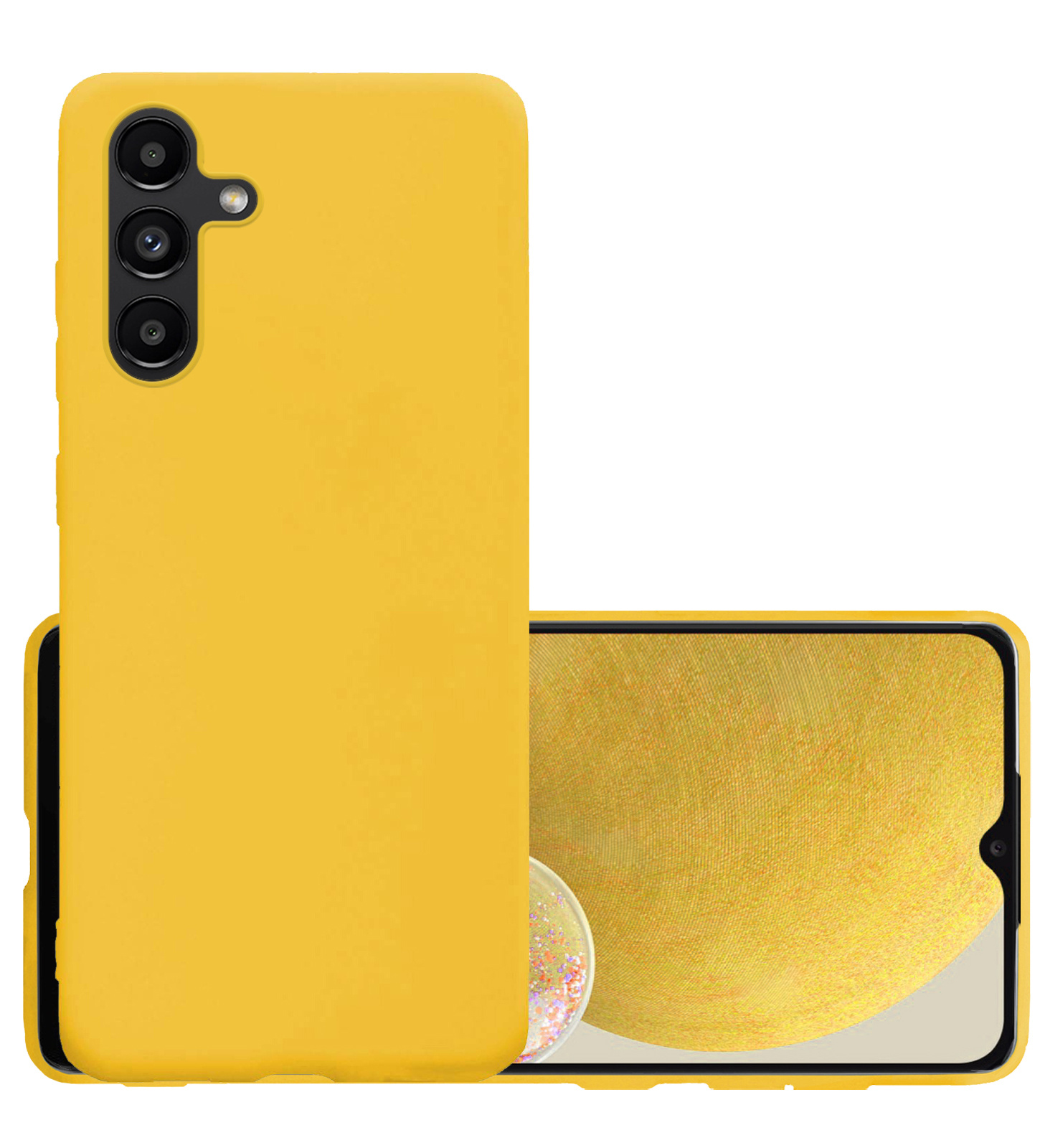 NoXx Hoes Geschikt voor Samsung A13 5G Hoesje Cover Siliconen Back Case Hoes - Geel