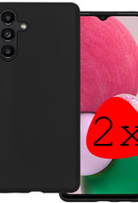 BASEY. Hoes Geschikt voor Samsung A13 5G Hoesje Siliconen Back Cover Case - Hoesje Geschikt voor Samsung Galaxy A13 5G Hoes Cover Hoesje - Zwart - 2 Stuks
