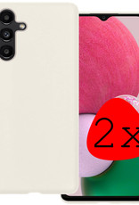 BASEY. Hoes Geschikt voor Samsung A13 5G Hoesje Siliconen Back Cover Case - Hoesje Geschikt voor Samsung Galaxy A13 5G Hoes Cover Hoesje - Wit - 2 Stuks