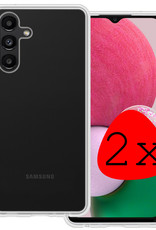 BASEY. Hoes Geschikt voor Samsung A13 5G Hoesje Siliconen Back Cover Case - Hoesje Geschikt voor Samsung Galaxy A13 5G Hoes Cover Hoesje - Transparant - 2 Stuks