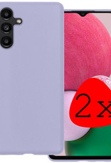 BASEY. Hoes Geschikt voor Samsung A13 5G Hoesje Siliconen Back Cover Case - Hoesje Geschikt voor Samsung Galaxy A13 5G Hoes Cover Hoesje - Lila - 2 Stuks