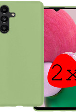 BASEY. Hoes Geschikt voor Samsung A13 5G Hoesje Siliconen Back Cover Case - Hoesje Geschikt voor Samsung Galaxy A13 5G Hoes Cover Hoesje - Groen - 2 Stuks