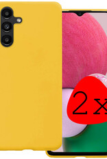BASEY. Hoes Geschikt voor Samsung A13 5G Hoesje Siliconen Back Cover Case - Hoesje Geschikt voor Samsung Galaxy A13 5G Hoes Cover Hoesje - Geel - 2 Stuks