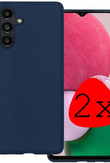 BASEY. Hoes Geschikt voor Samsung A13 5G Hoesje Siliconen Back Cover Case - Hoesje Geschikt voor Samsung Galaxy A13 5G Hoes Cover Hoesje - Donkerblauw - 2 Stuks
