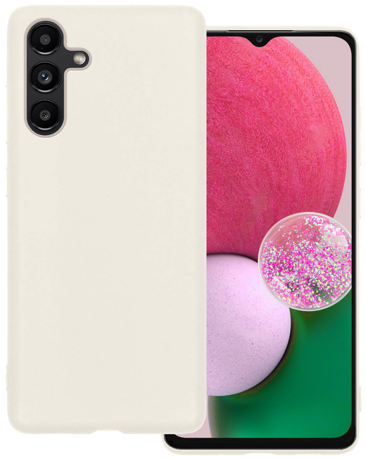 BASEY. Hoes Geschikt voor Samsung A13 5G Hoesje Siliconen Back Cover Case - Hoesje Geschikt voor Samsung Galaxy A13 5G Hoes Cover Hoesje - Wit