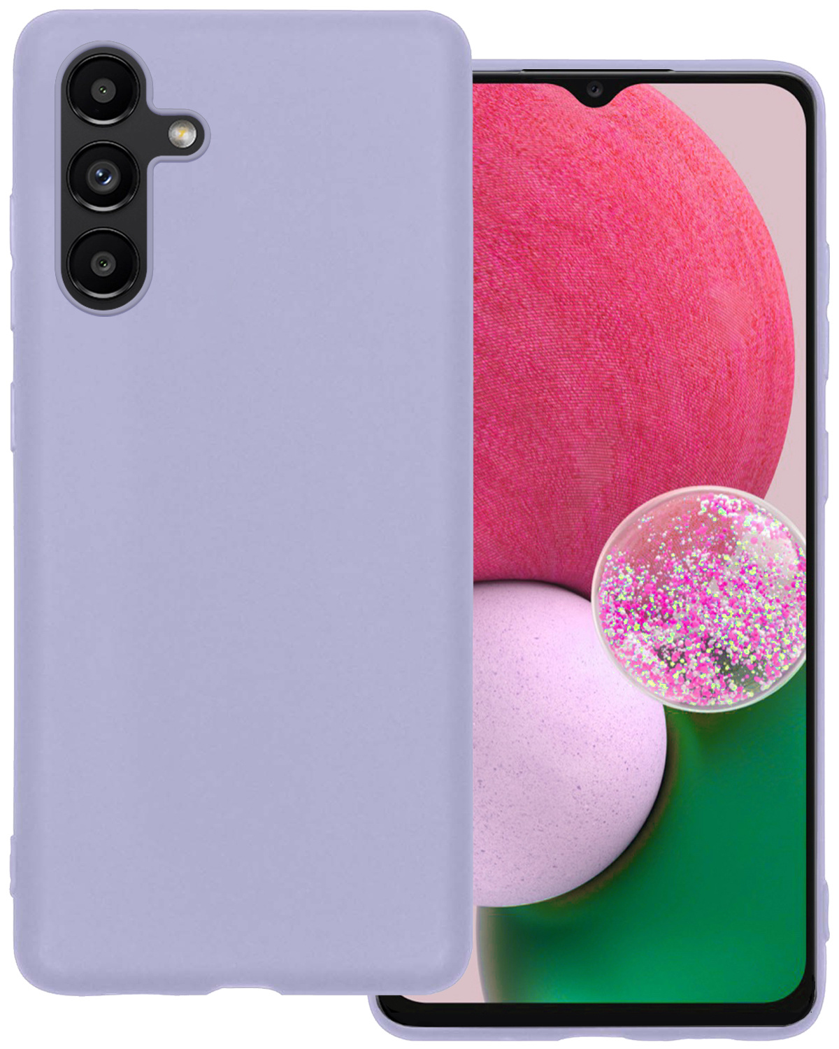 BASEY. Hoes Geschikt voor Samsung A13 5G Hoesje Siliconen Back Cover Case - Hoesje Geschikt voor Samsung Galaxy A13 5G Hoes Cover Hoesje - Lila