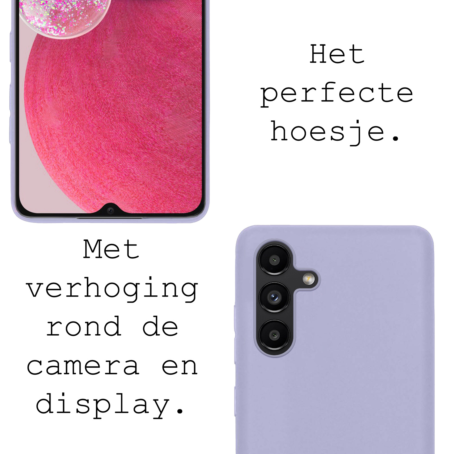 BASEY. Hoes Geschikt voor Samsung A13 5G Hoesje Siliconen Back Cover Case - Hoesje Geschikt voor Samsung Galaxy A13 5G Hoes Cover Hoesje - Lila