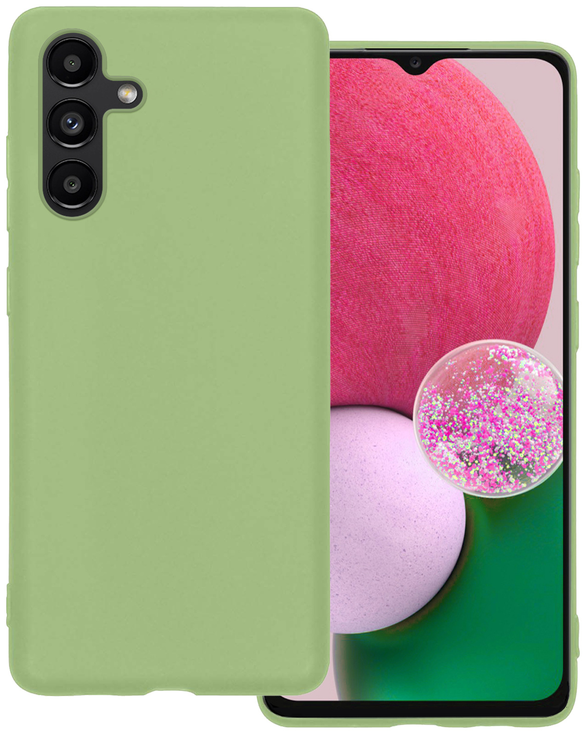 BASEY. Hoes Geschikt voor Samsung A13 5G Hoesje Siliconen Back Cover Case - Hoesje Geschikt voor Samsung Galaxy A13 5G Hoes Cover Hoesje - Groen
