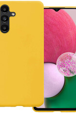 BASEY. Hoes Geschikt voor Samsung A13 5G Hoesje Siliconen Back Cover Case - Hoesje Geschikt voor Samsung Galaxy A13 5G Hoes Cover Hoesje - Geel
