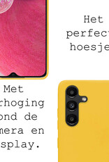 BASEY. Hoes Geschikt voor Samsung A13 5G Hoesje Siliconen Back Cover Case - Hoesje Geschikt voor Samsung Galaxy A13 5G Hoes Cover Hoesje - Geel
