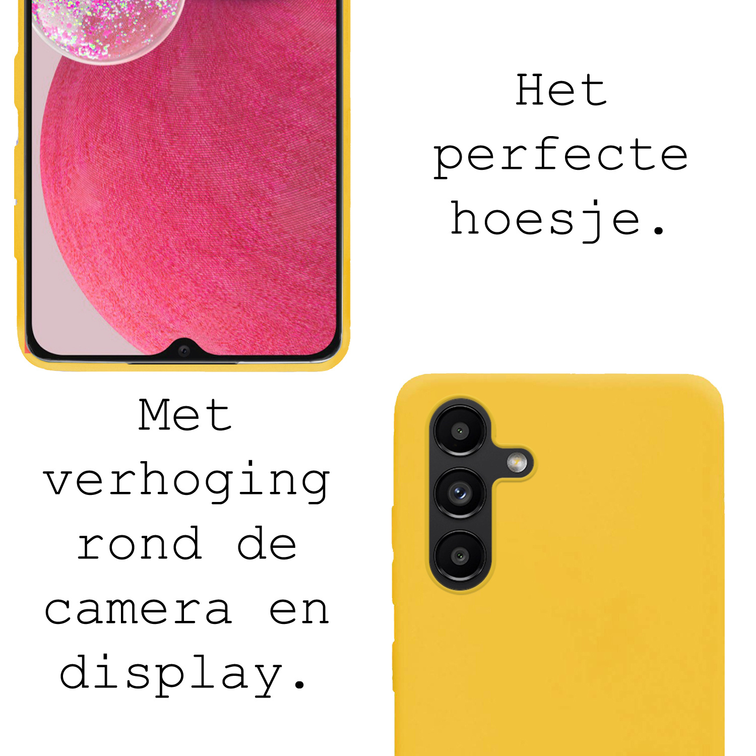 BASEY. Hoes Geschikt voor Samsung A13 5G Hoesje Siliconen Back Cover Case - Hoesje Geschikt voor Samsung Galaxy A13 5G Hoes Cover Hoesje - Geel