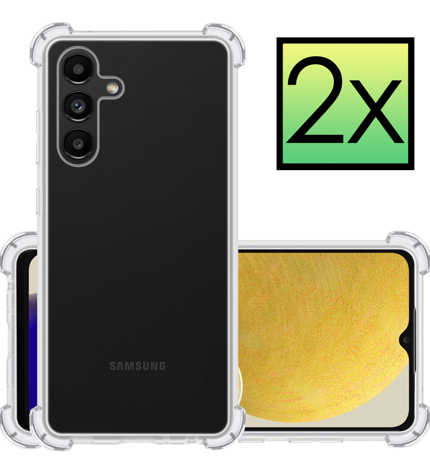 NoXx Hoes Geschikt voor Samsung A13 5G Hoesje Siliconen Cover Shock Proof Back Case Shockproof Hoes - Transparant - 2x