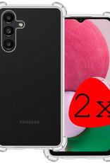 BASEY. Hoes Geschikt voor Samsung A13 5G Hoesje Shock Proof Case Hoes Siliconen - Hoesje Geschikt voor Samsung Galaxy A13 5G Hoes Cover Shockproof - Transparant - 2 Stuks