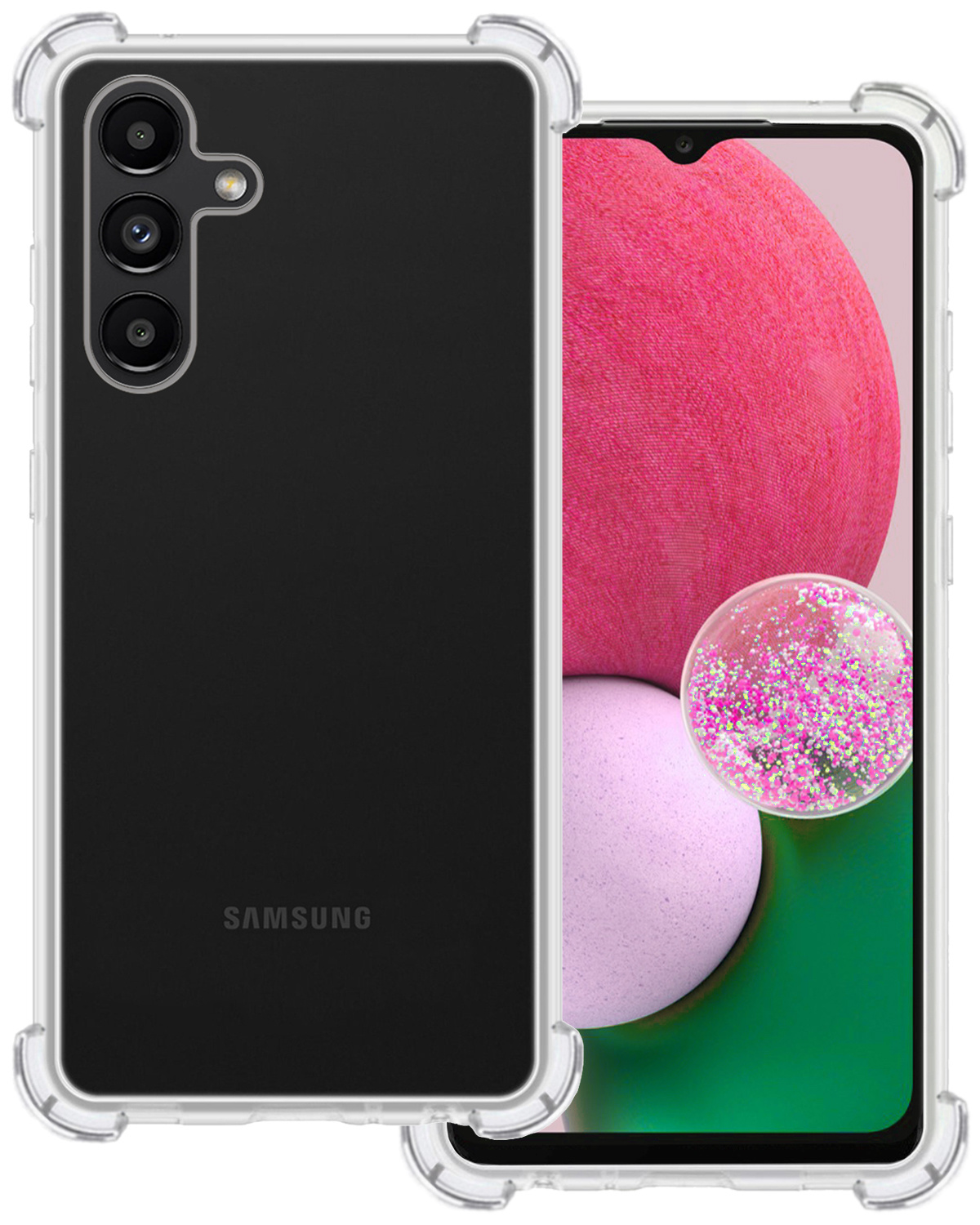 BASEY. Hoes Geschikt voor Samsung A13 5G Hoesje Shock Proof Case Hoes Siliconen - Hoesje Geschikt voor Samsung Galaxy A13 5G Hoes Cover Shockproof - Transparant