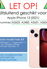 NoXx Hoes Geschikt voor iPhone 13 Pro Max Hoesje Cover Siliconen Back Case Hoes Met 2x Screenprotector - Lichtroze