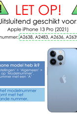 NoXx Hoes Geschikt voor iPhone 13 Pro Hoesje Cover Siliconen Back Case Hoes Met 2x Screenprotector - Zwart