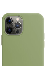 NoXx Hoes Geschikt voor iPhone 13 Pro Hoesje Cover Siliconen Back Case Hoes Met 2x Screenprotector - Groen