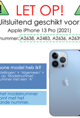 NoXx Hoes Geschikt voor iPhone 13 Pro Hoesje Cover Siliconen Back Case Hoes Met 2x Screenprotector - Donkerblauw