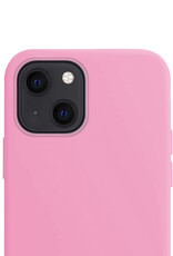 NoXx Hoes Geschikt voor iPhone 13 Hoesje Cover Siliconen Back Case Hoes Met 2x Screenprotector - Lichtroze