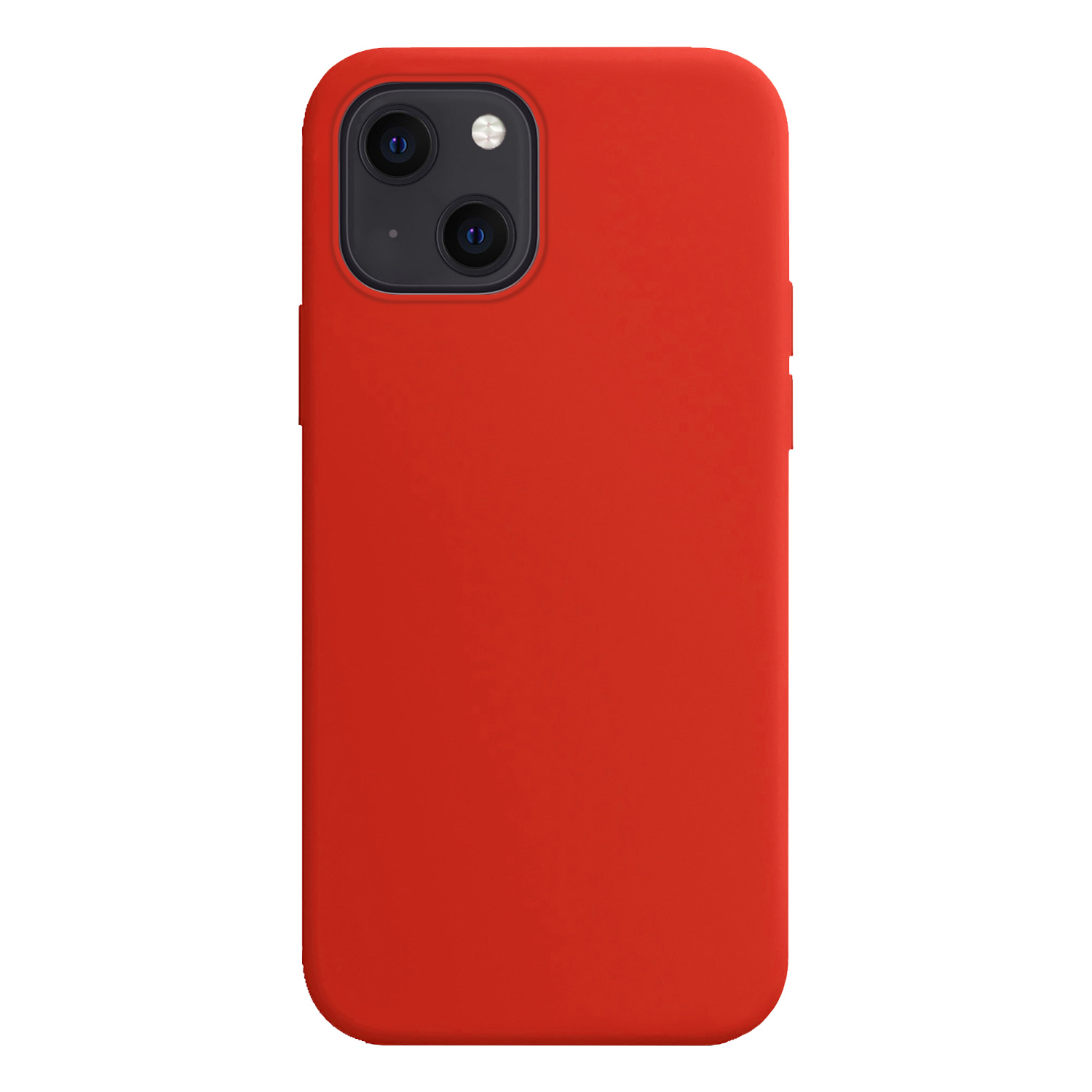 NoXx Hoes Geschikt voor iPhone 13 Mini Hoesje Cover Siliconen Back Case Hoes Met 2x Screenprotector - Rood