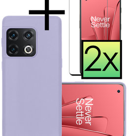 NoXx NoXx OnePlus 10 Pro Hoesje Siliconen Met 2x Screenprotector - Lila